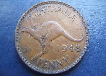 Stare monety 1 pens 1948 Australia
