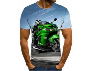 T-shirt motocykl męski z nadrukiem 3D-ROZMIAR 2XL