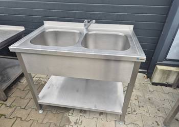 Zlew Gastronomiczny 2 Komorowy Z Półką 100/60/85 M