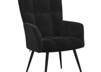 Fotel czarny obity aksamitem WM-328079