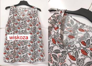 Bluzka biała w kwiaty M 38 Peacocks wiskoza