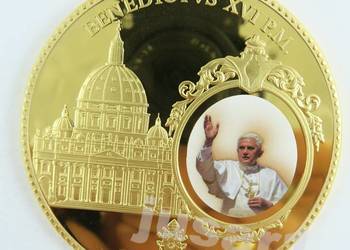 MONETA PAPIEŻ BENEDYKT PAWEŁ II VI LEO PIUS ZŁOTO Au 24 kara