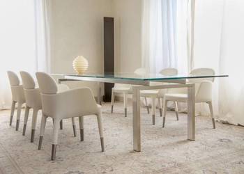 Stół PEDRALI Magic rozkładany szklany stal nierdzewna