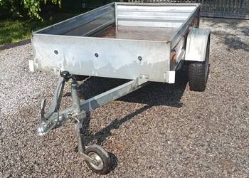 Solidna Przyczepka 205x105 ze stelażem, DMC 420kg, Gotowa do jazdy