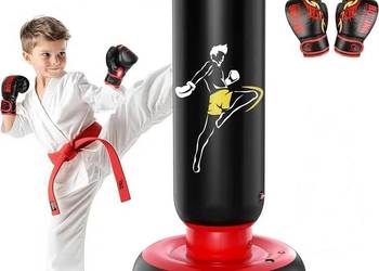 QPAU Stojak Bokserski Dla Dzieci Worek + Rękawice Regulowana