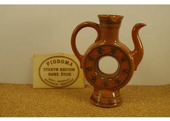 Dekoracyjny flakon ceramiczny typu Ring Vase – wzornictwo śródziemnomorskie