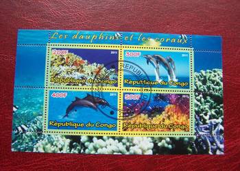 Kongo 2011 CTO Fauna  Życie morskie Delfiny Koralowce