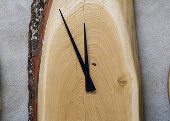 Zegar na ścianę wiszący duży loft naturalny dąb dębowy retro 70cm