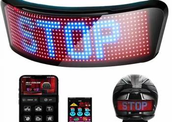 Akcesoria motocyklowe na kask i do roweru panel LED z aplikacja