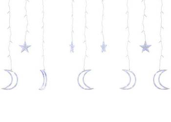 vidaXL Lampki świąteczne z gwiazdkami i księżycami, na pilota(SKU:328796)