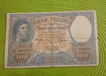 banknot polski 100 złotych z 1919r