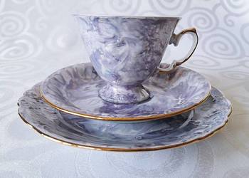 Filiżanka porcelanowa + spodek + talerzyk deserowy – WAWEL / WAŁBRZYCH PRL