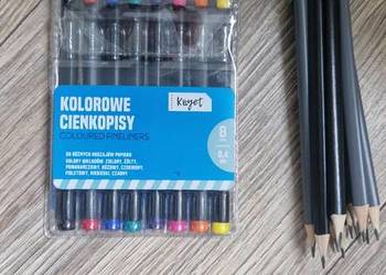 kolorowe cienkopisy Kayet 8szt + gratis ołówki 10szt