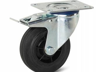Koło obrotowe 100mm 75kg guma polipropylen hamulec