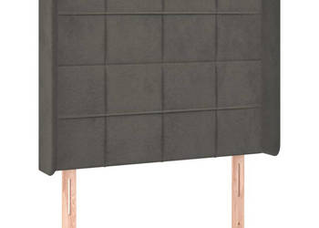 Zagłówek uszak ciemnoszary 93x16x118/128 cm aksamit WM-3119617