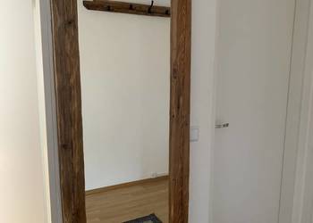 Komplet mebli do przedpokoju, lustro, ławka, lampa, wieszak, regał