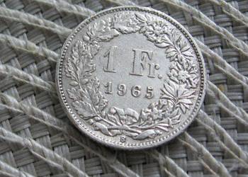 Szwajcaria 1 Frank 1965r - SREBRO