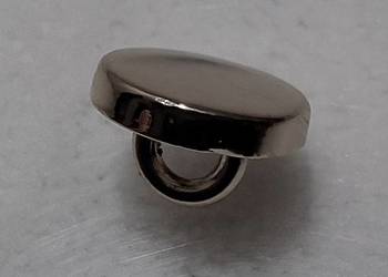 Guzik na stopce, okrągły, gładki, kolor srebrny, 10x6mm