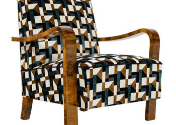 Fotel Modernizm / Ar Deco Lata 60 te Sygnatura 1962 Rok Po Renowacji Stary