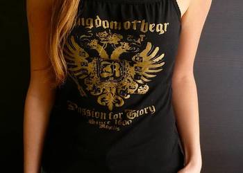 Czarny top bokserka koszulka s 36 nadruk aplikacja