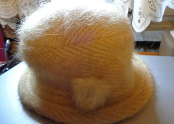 kapelusz jasny beż z angory