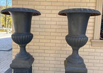 Komplet wielkich starych donic żeliwnych 145 cm donica