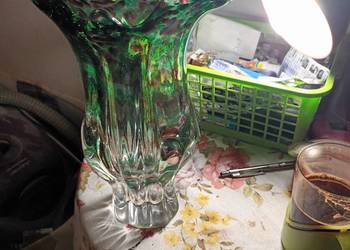 Wazon artystyczny z grubego szkła