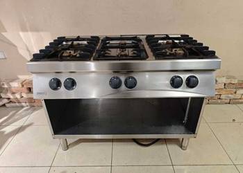 Kuchnia gazowa Zanussi 6-palnikowa 36kW stal nierdzewna po serwisie
