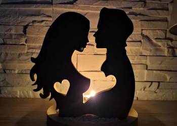 Świecznik dekoracja na walentynki