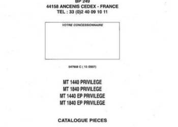 Manitou PRIVILEGE MT 1440, 1840, 1440 EP, 1840 EP katalog cz