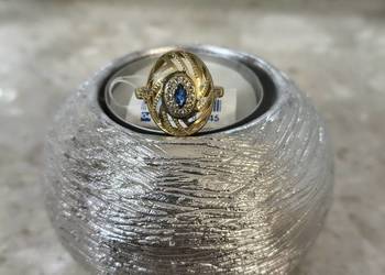 Złoty Nowy pierścionek z cyrkoniami roz.18.pr.333