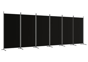 Parawan 6-panelowy czarny 520x180 cm tkanina WM-350273