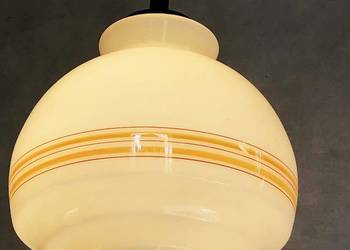 Lampa wisząca PRL szklany klosz, S.I .TWÓRCZOŚC Gliwice vintage