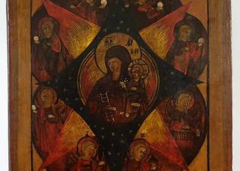 Ikona Matka Boża Gorejący Krzew Rosja XIXw 0178