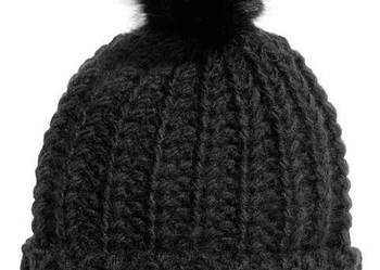 czarna czapka H&M 80% wełna