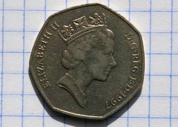 50 PENSÓW ( FIFTY PENCE ) 1997 ROK - WIELKA BRYTANIA