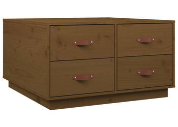 Stolik kawowy miodowy brąz 80x80x45 cm lite drewno sosnowe WM-821520