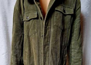 Kurtka sztruksowa z kożuszkiem – kolor khaki/oliwkowy