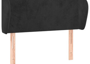 Zagłówek uszak czarny 93x23x78/88 cm aksamitny WM-3116902