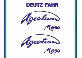 Naklejki Deutz-Fahr Agrotron M650 Ciągnik Traktor Nalepki