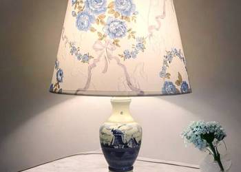 lampka nocna Delfts sygnowana - porcelanowa - vintage