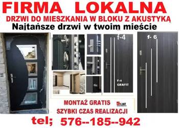 Drzwi zewnętrzne wejściowe z montażem