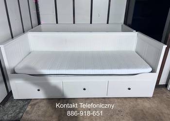 IKEA HEMNES Łóżko Leżanka z 3 szufladami, 2 materace malvik ,białe Transpor