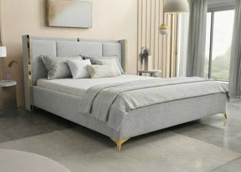 ŁÓŻKO sypialnia 160x200 ROKO SZARE z pojemnikiem na pościel + stelaż