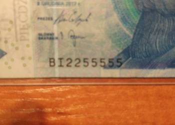 Banknot 50zł kolekcjonerski złoty "numer" seria BI 2255555