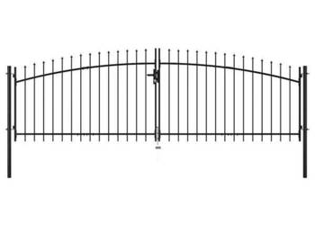 vidaXL Brama dwuskrzydłowa z grotami, 400 x 200 cm(SKU:145740)