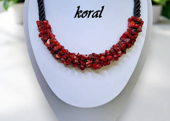 Kolia korale z korala, KORAL, sznurek #531