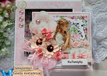 Komunia Święta, kartka hand made, pamiątka