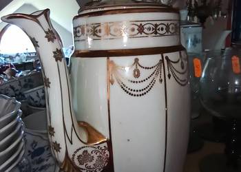 Dzbanek do kawy. Złota pajęczynka- . Ręcznie zdobiony.