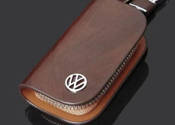 WOLKSWAGEN BRELOK ETUI NA KLUCZYKI SKÓRA NOWOCZESNY DESIGN BRĄZ
